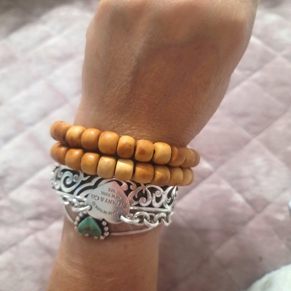 Polo Santo  Wood  Tan Beaded Bracelet Set Of 2 - Picture 1 of 3